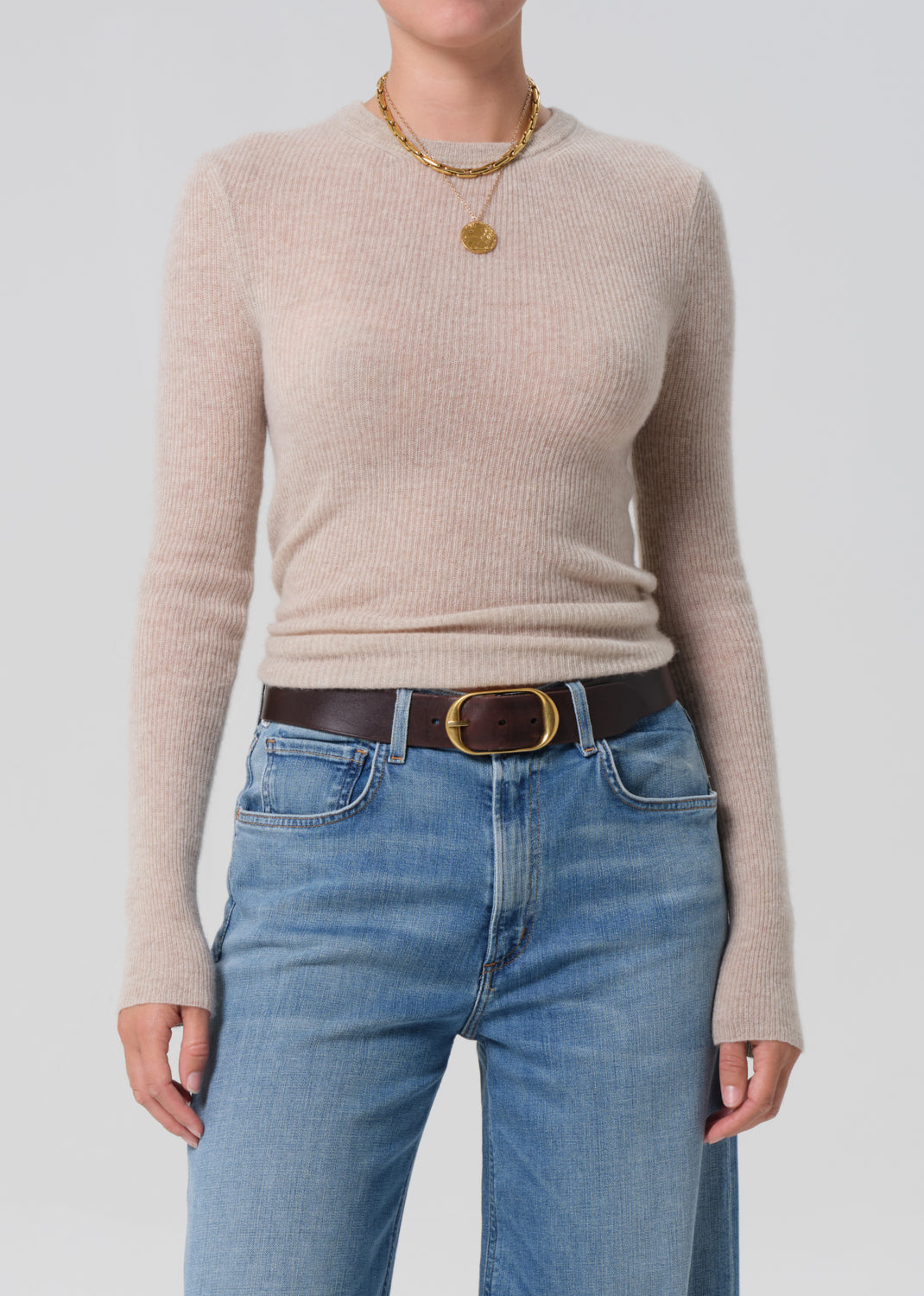 Alessia Crewneck Sweater in Cream