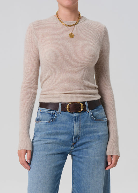 Alessia Crewneck Sweater in Cream