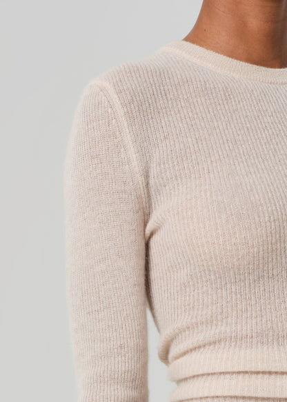 Alessia Crewneck Sweater in Cream detail