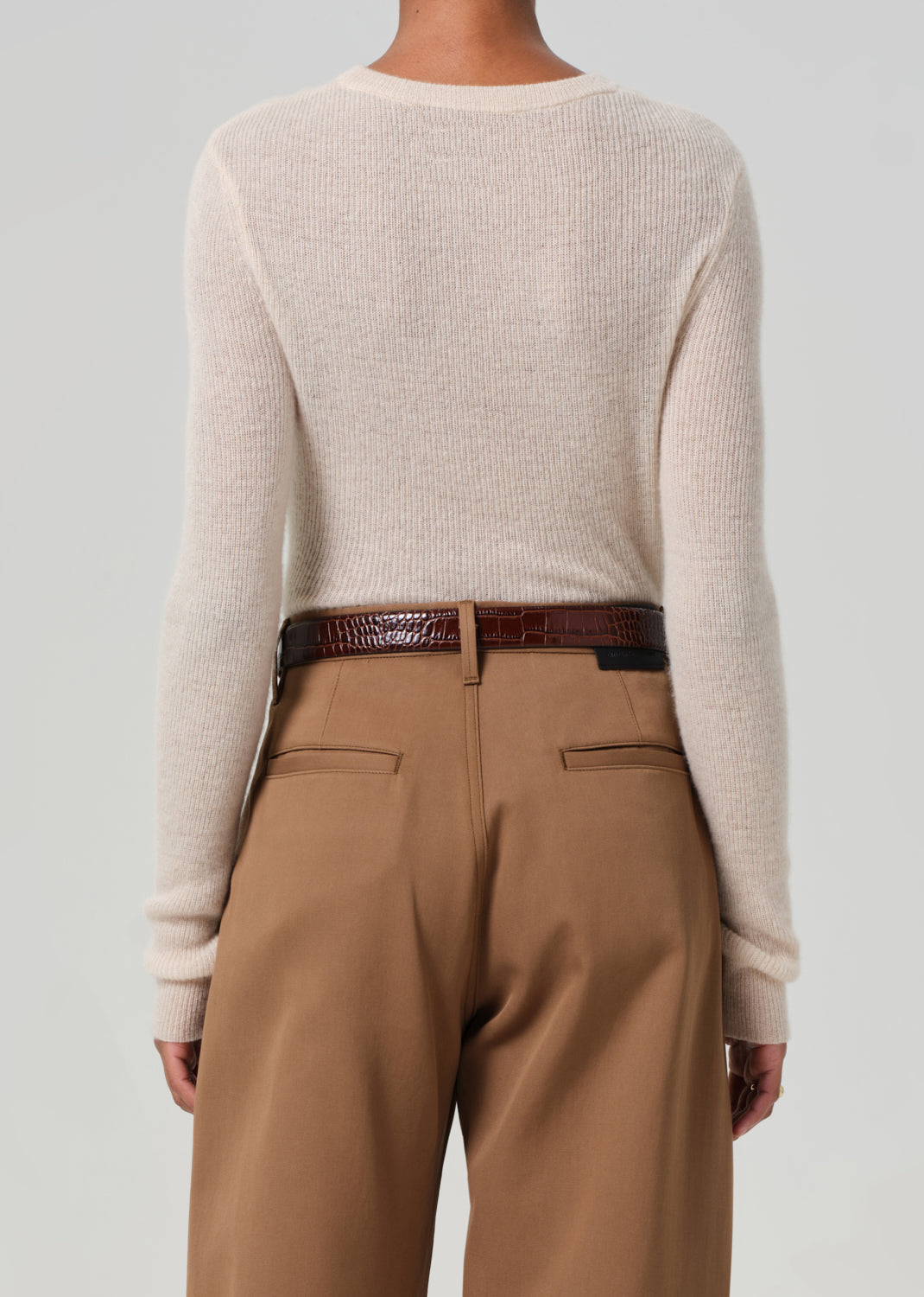 Alessia Crewneck Sweater in Cream back