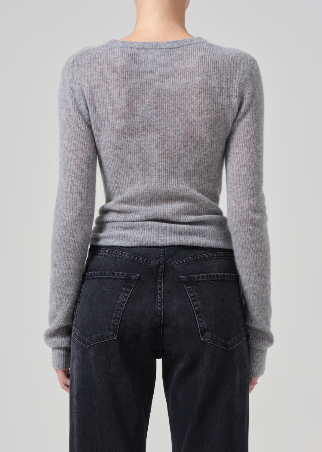 Ladies' Melange Crewneck Sweater - Heather Grey