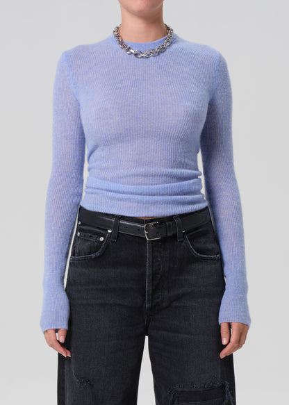 Alessia Crewneck Sweater in Heather Robin