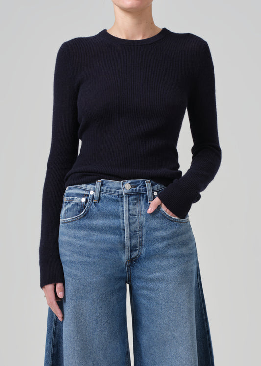 Alessia Crewneck Sweater in Navy front