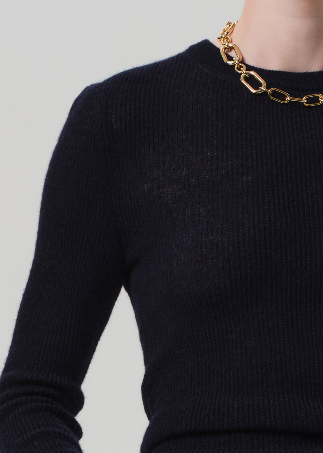 Alessia Crewneck Sweater in Navy detail