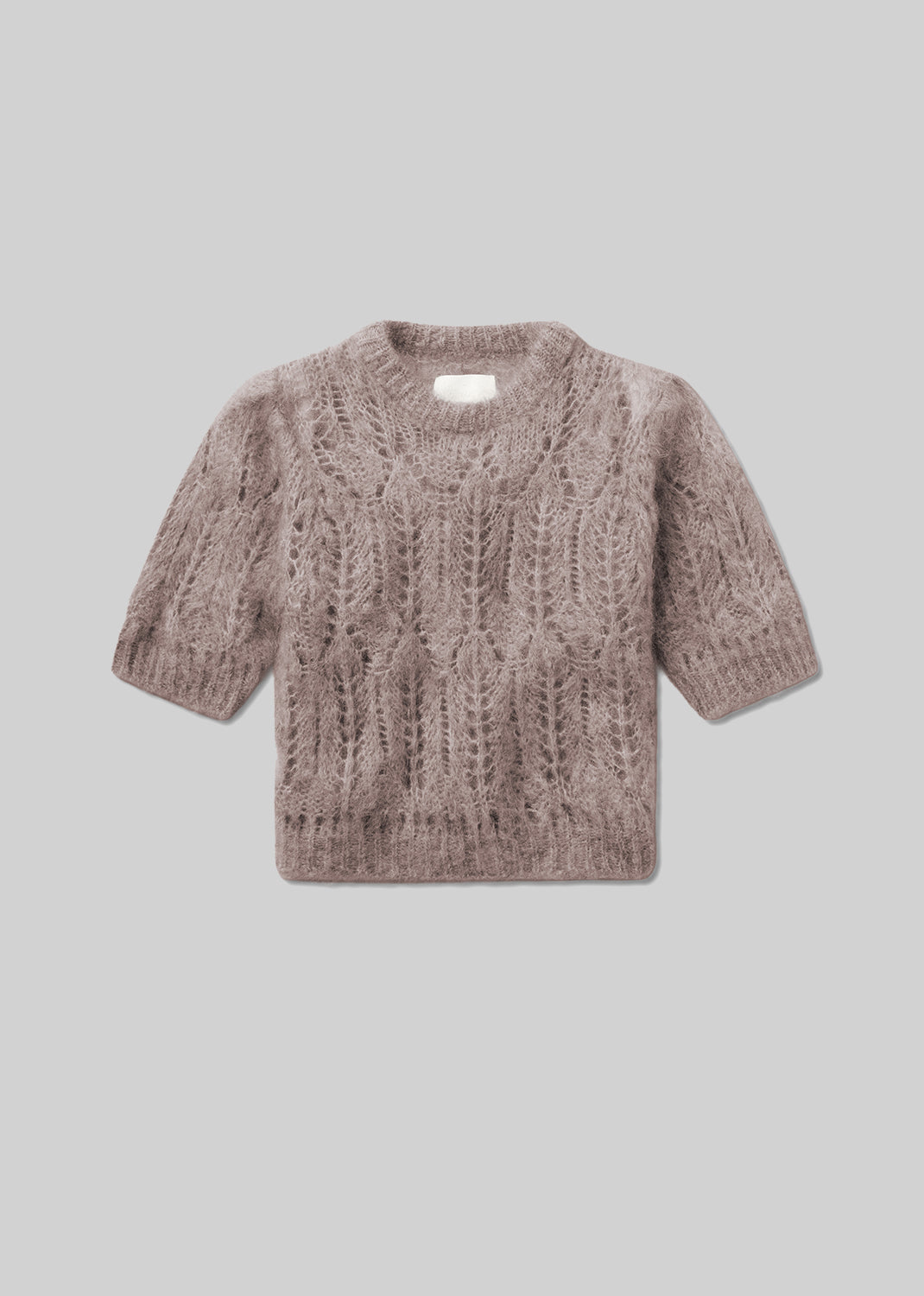 Odette Puff Sleeve Sweater in Mushroom flat