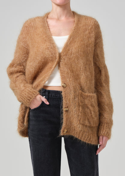 Padma Cable Cardigan in Golden Hour front