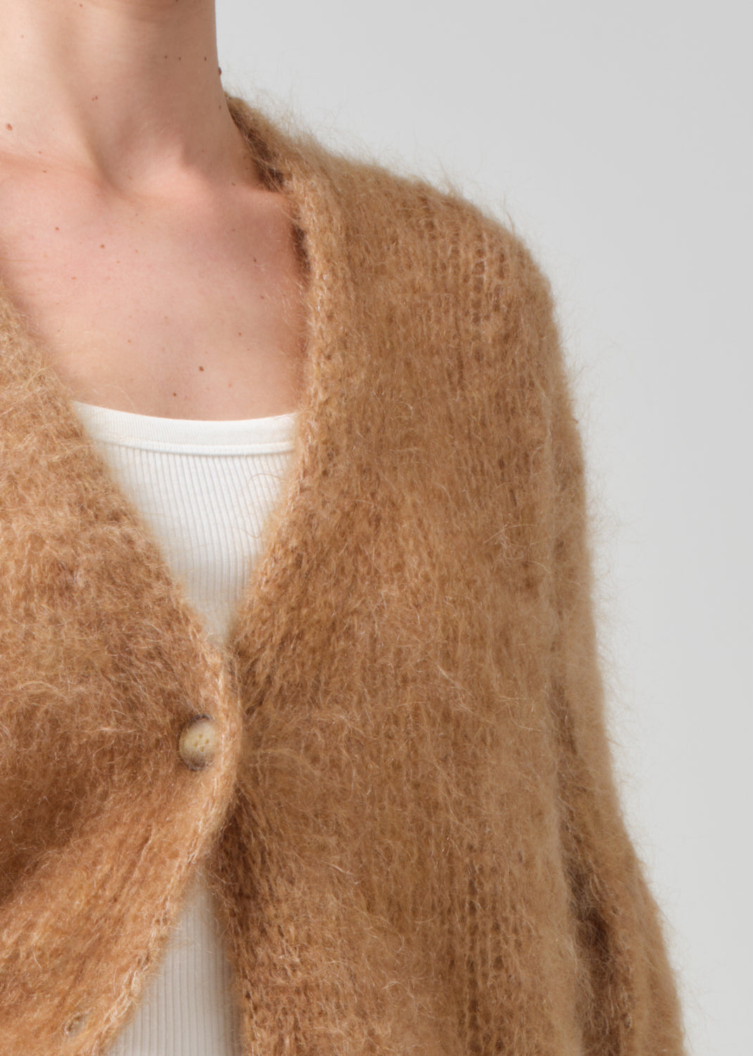 Padma Cable Cardigan in Golden Hour detail