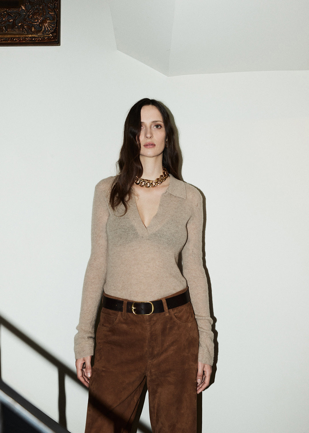 Simone Polo Sweater in Fawn