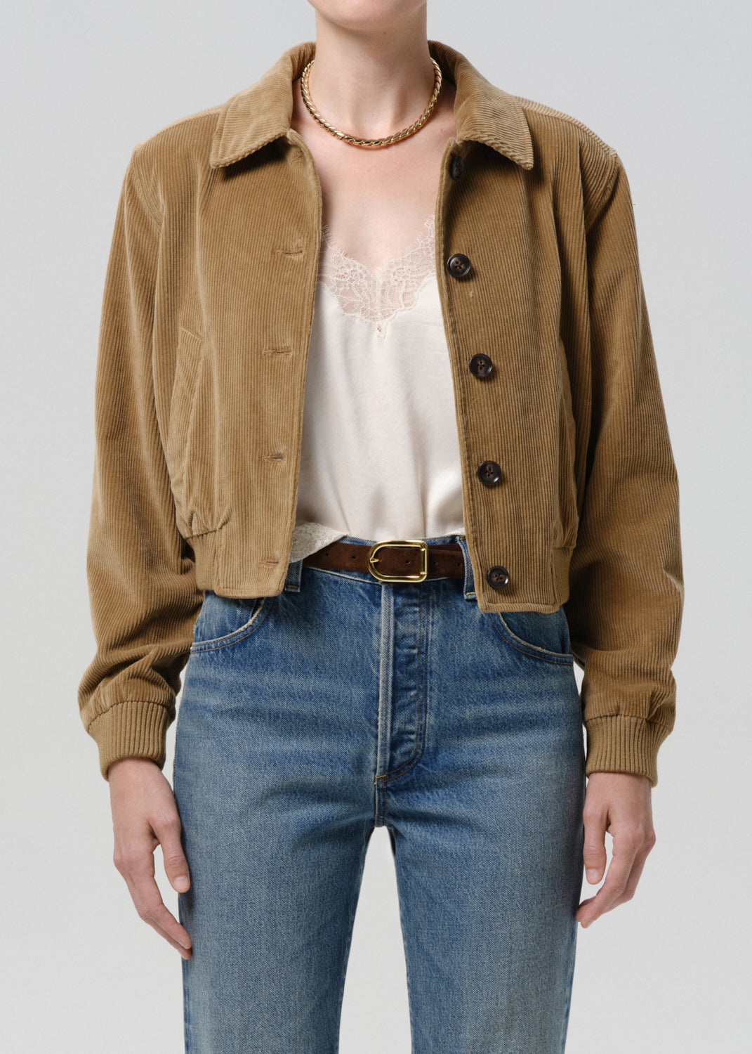 Citizens of Humanity Lola Eve Bomber Jacket in Amber