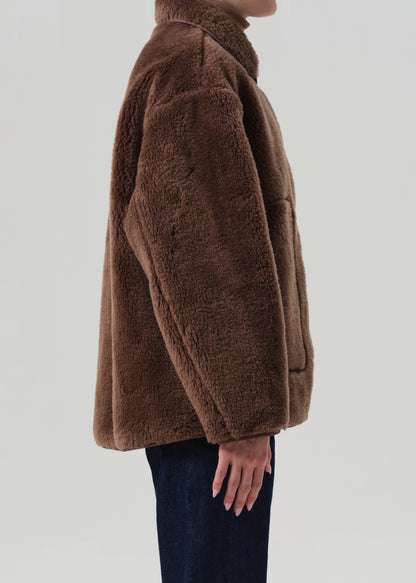 Astrid Sherpa Jacket in Warm Tan