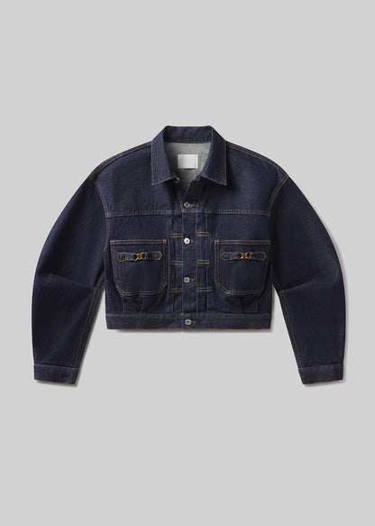 Alma Jacket With Horsebit in Helia flat