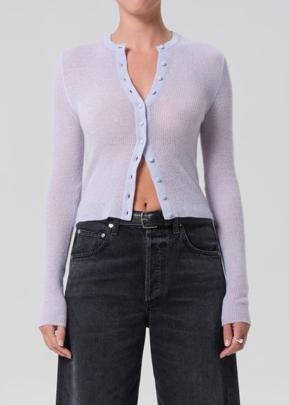 Tabitha Long Sleeve Cardigan in Baby Blue