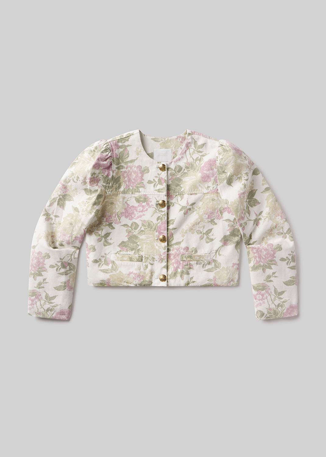 Anita Puff Sleeve Jacket in English Rose flat
