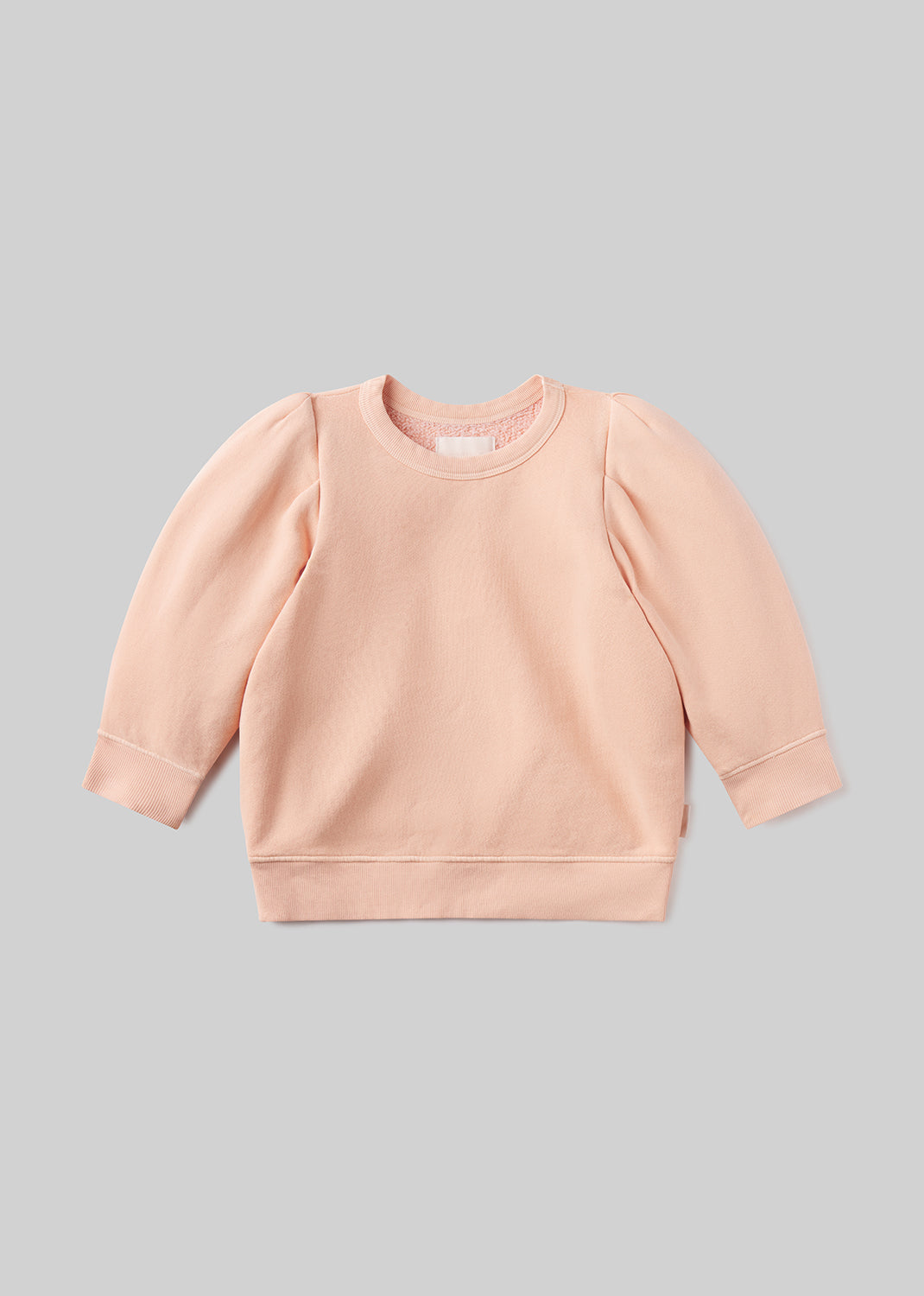Pleated Short Sleeve Crewneck in Melon Creme
