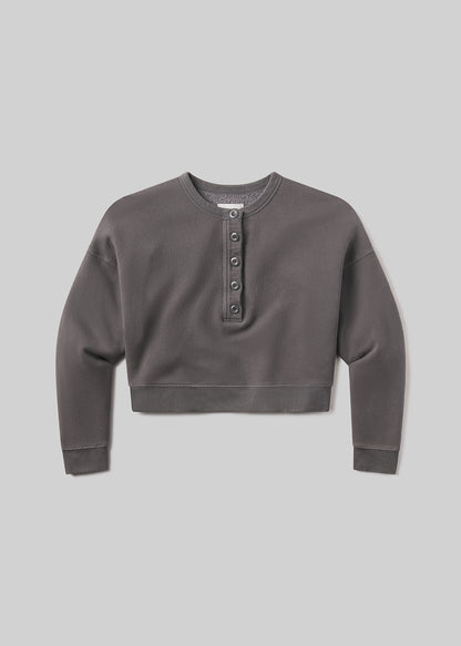 Rhomboid Henley in Dark Grey flat