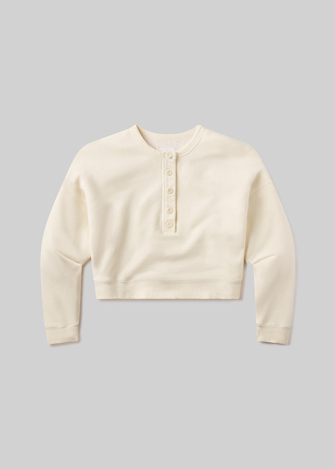 Rhomboid Henley in Cream flat