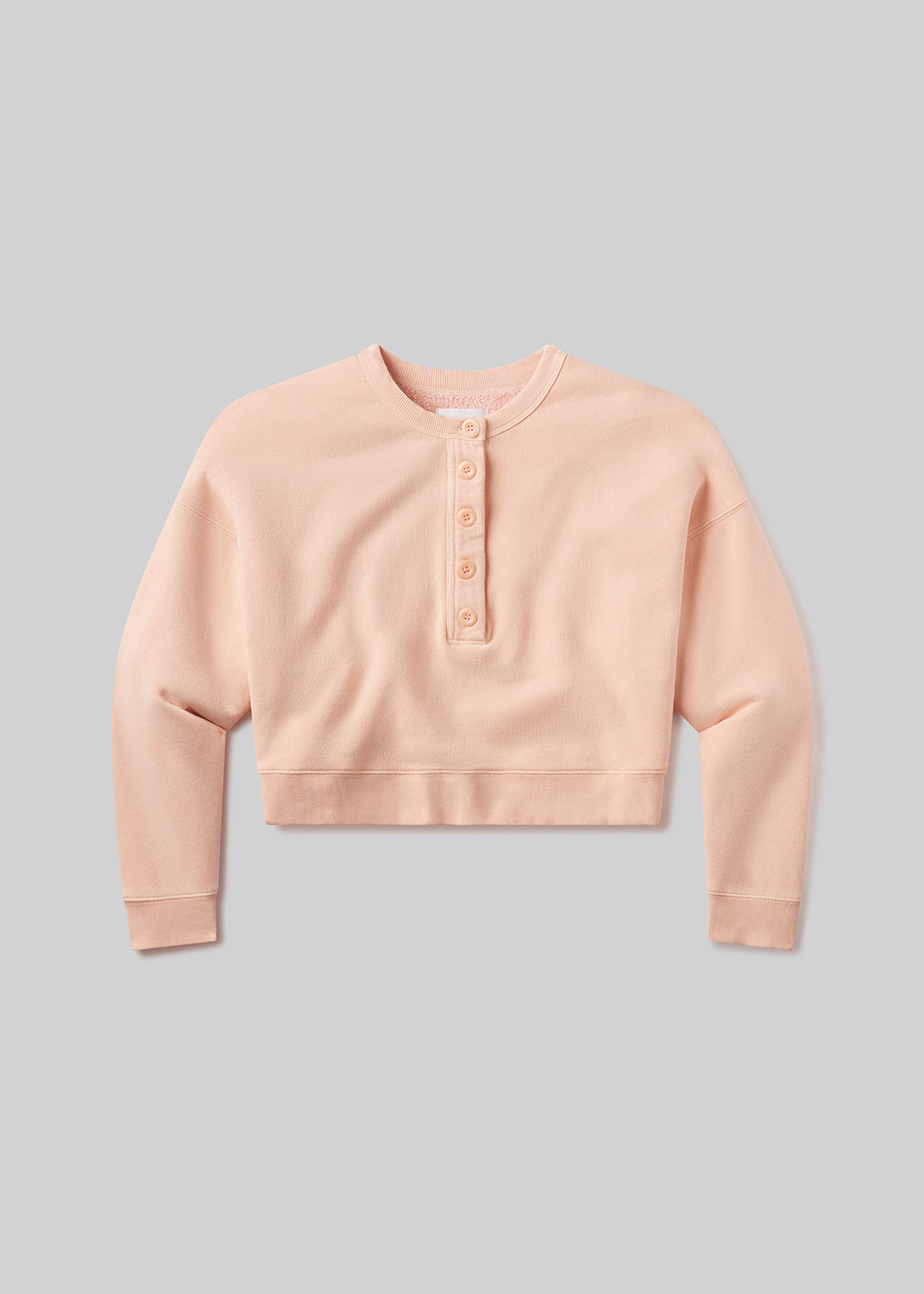 Rhomboid Henley in Melon Creme flat