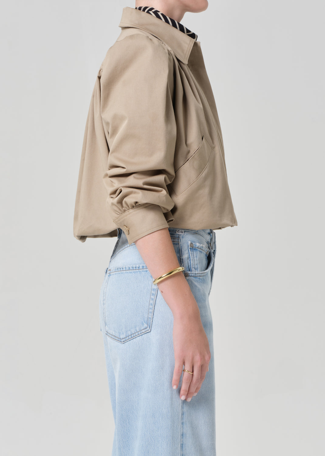 Everly Shirred Crop Jacket in Catalina – Citizens of Humanity