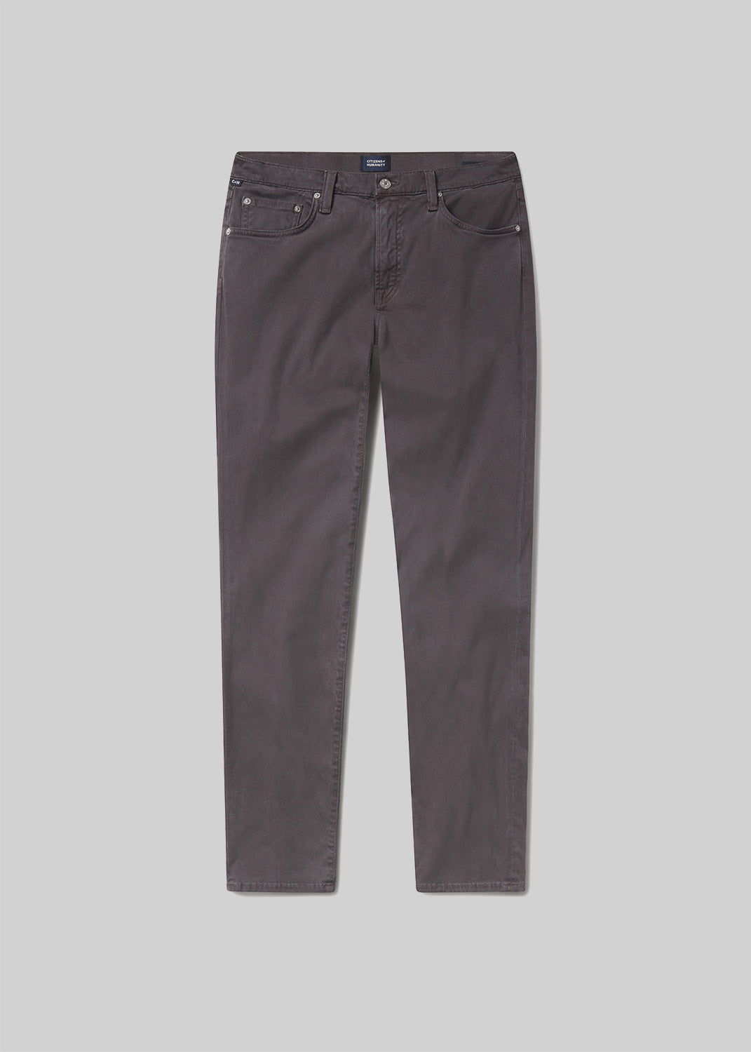 London Tapered Slim Stretch Sateen in Gravel flat