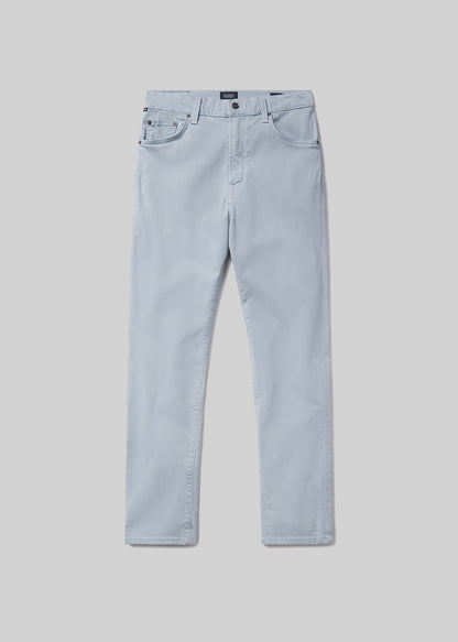 London Tapered Slim Stretch Sateen in Seagull flat