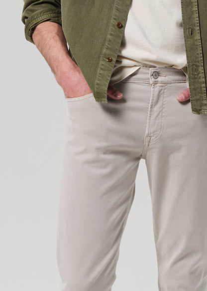 London Tapered Slim Brushed Sateen in Caraway detail