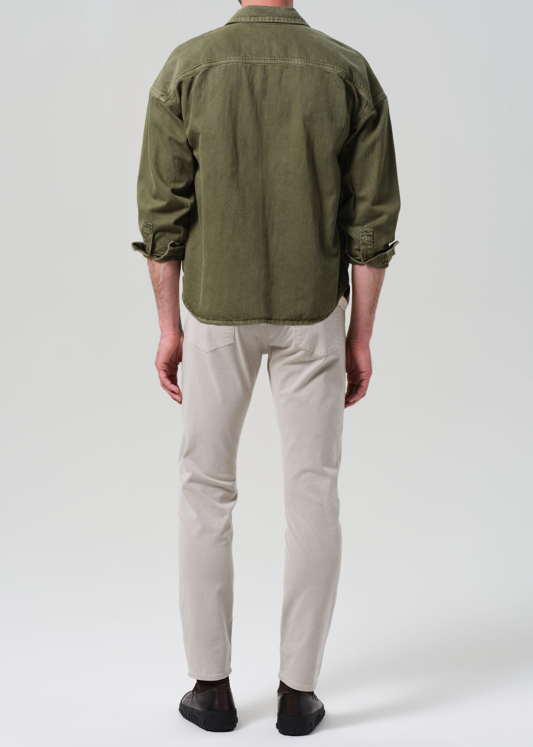 London Tapered Slim Brushed Sateen in Caraway back