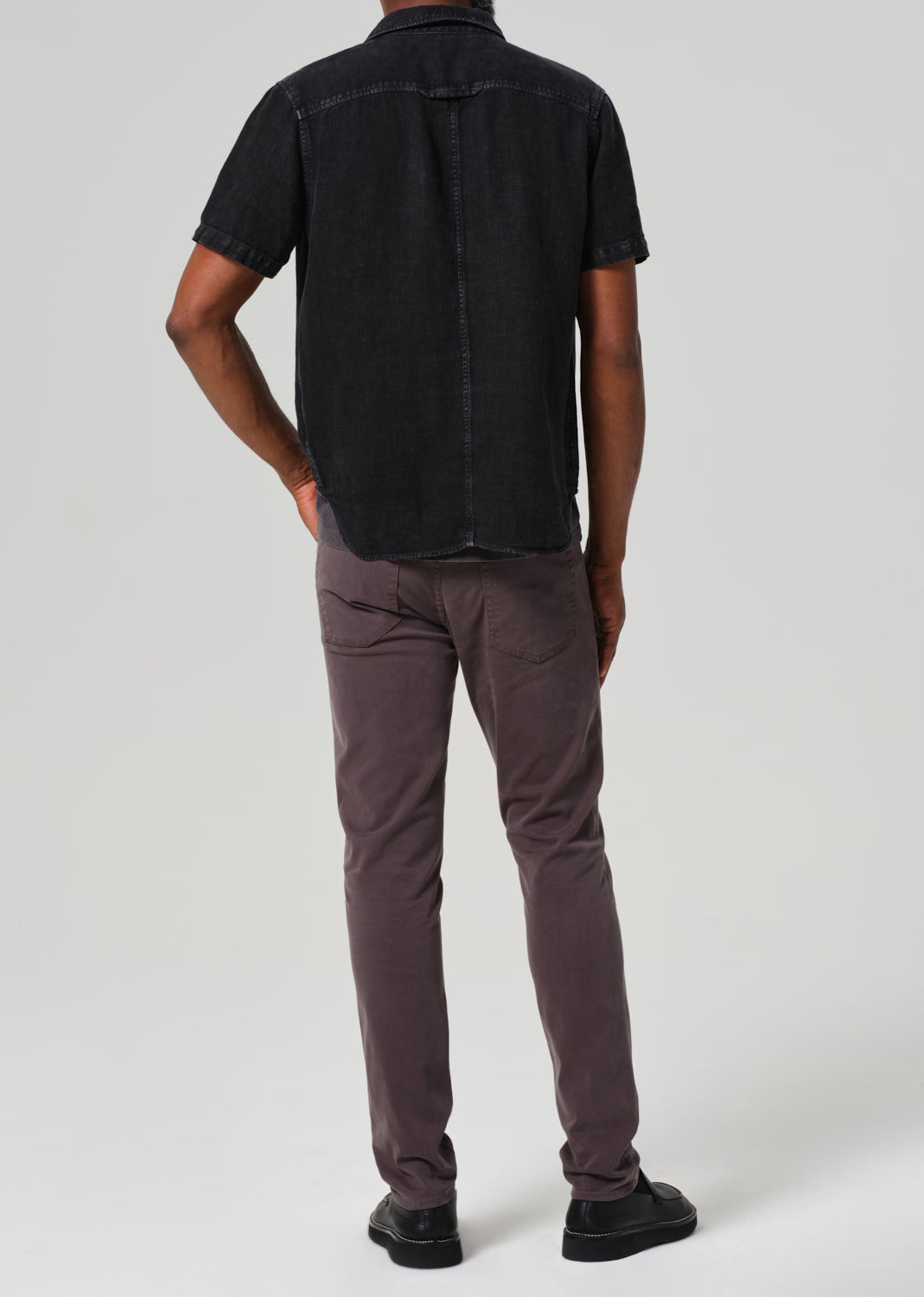  London Tapered Slim Stretch Sateen in Gravel back