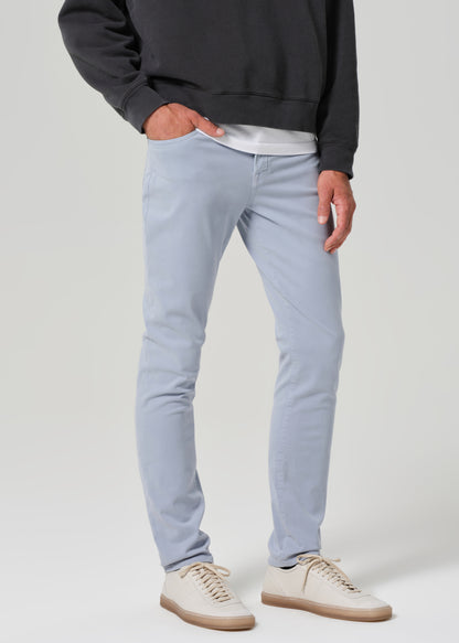 London Tapered Slim Stretch Sateen in Seagull front