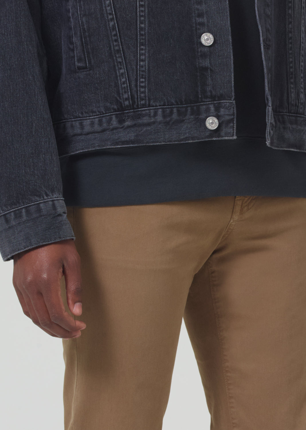 London Tapered Slim Stretch Twill in Dark Khaki