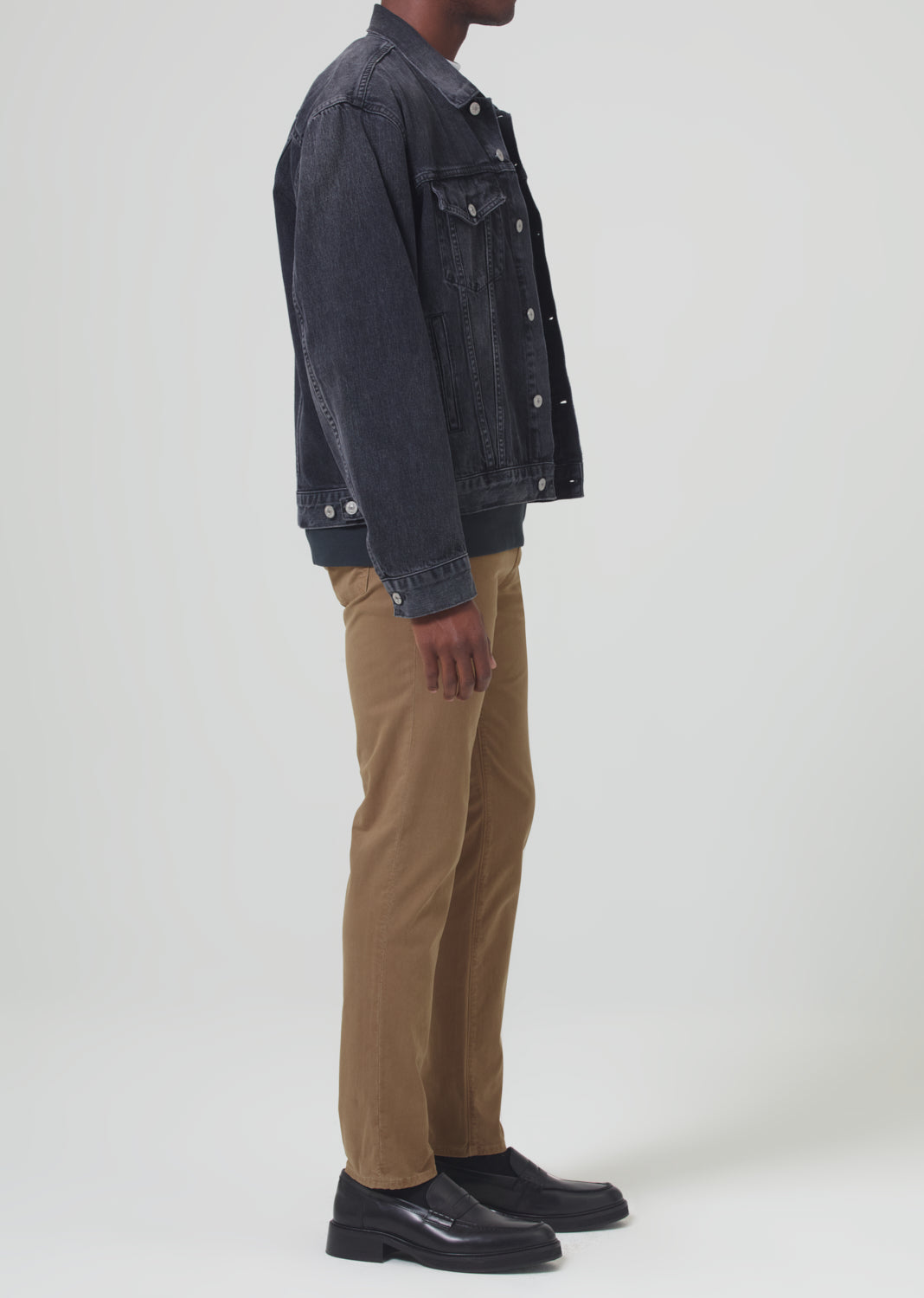 London Tapered Slim Stretch Twill in Dark Khaki