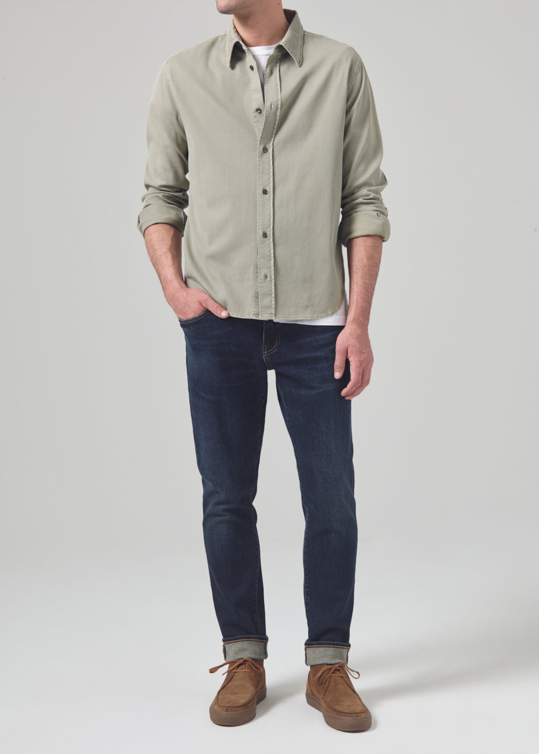 London Tapered Slim Cashmere Denim in Prospect