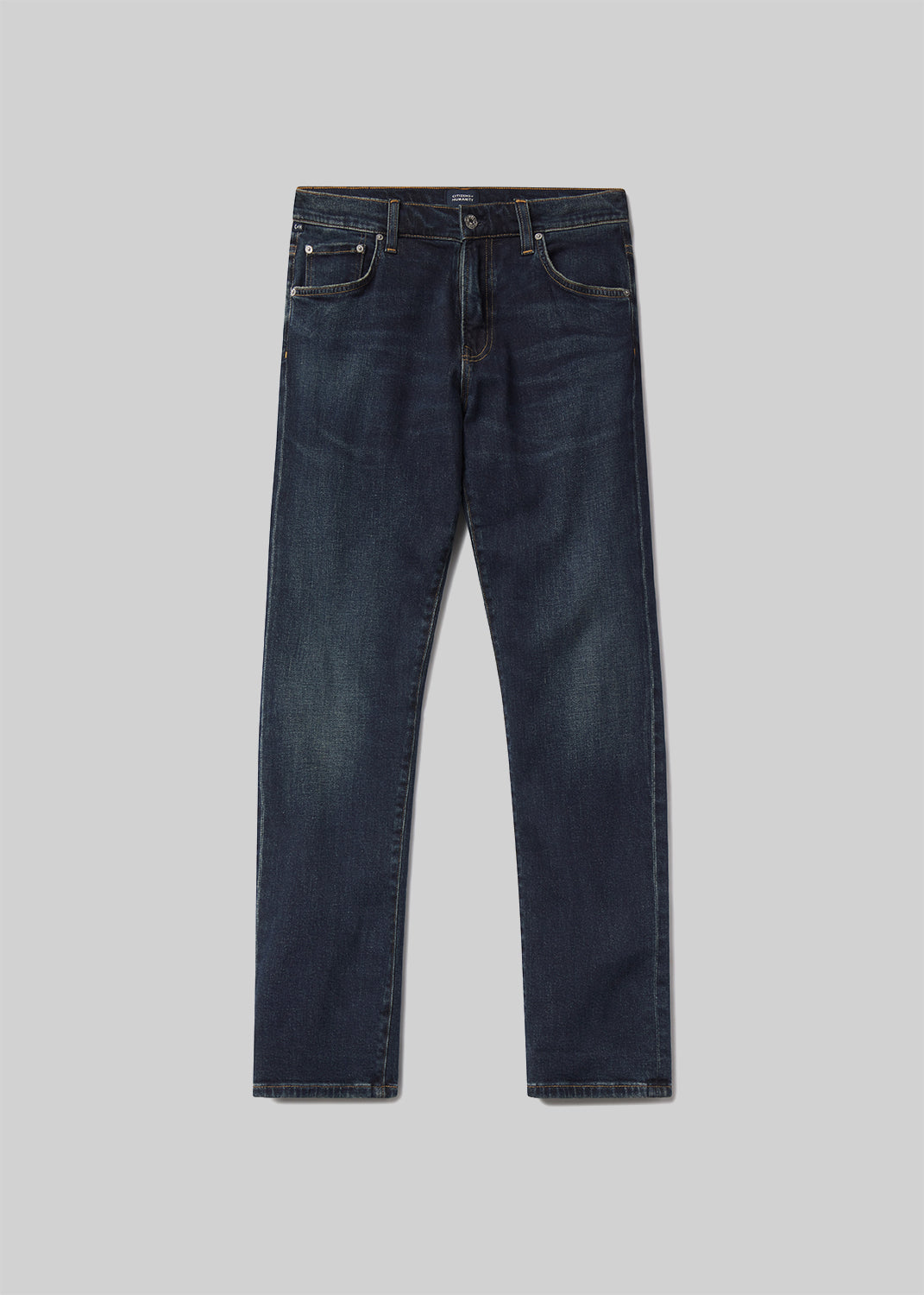 London Tapered Slim Cashmere Denim in Prospect flat