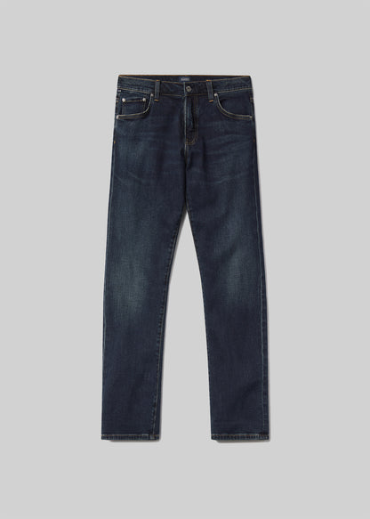 London Tapered Slim Cashmere Denim in Prospect flat