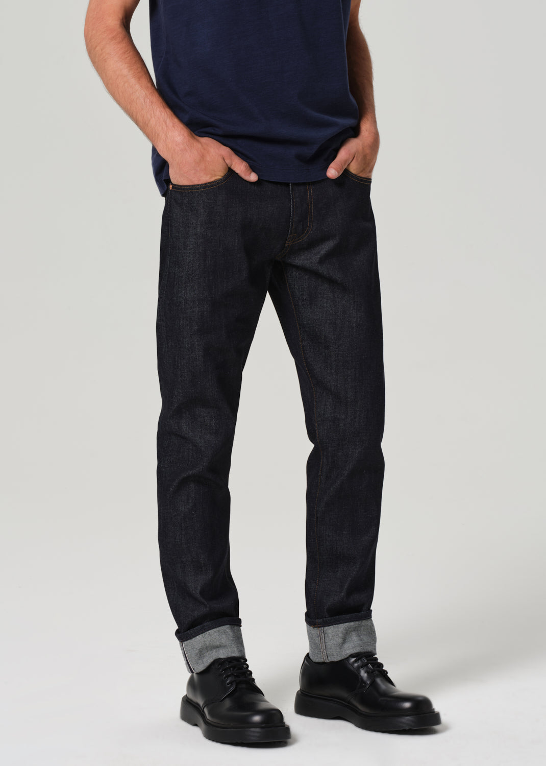 London Tapered Slim Archive in Raw Selvedge front