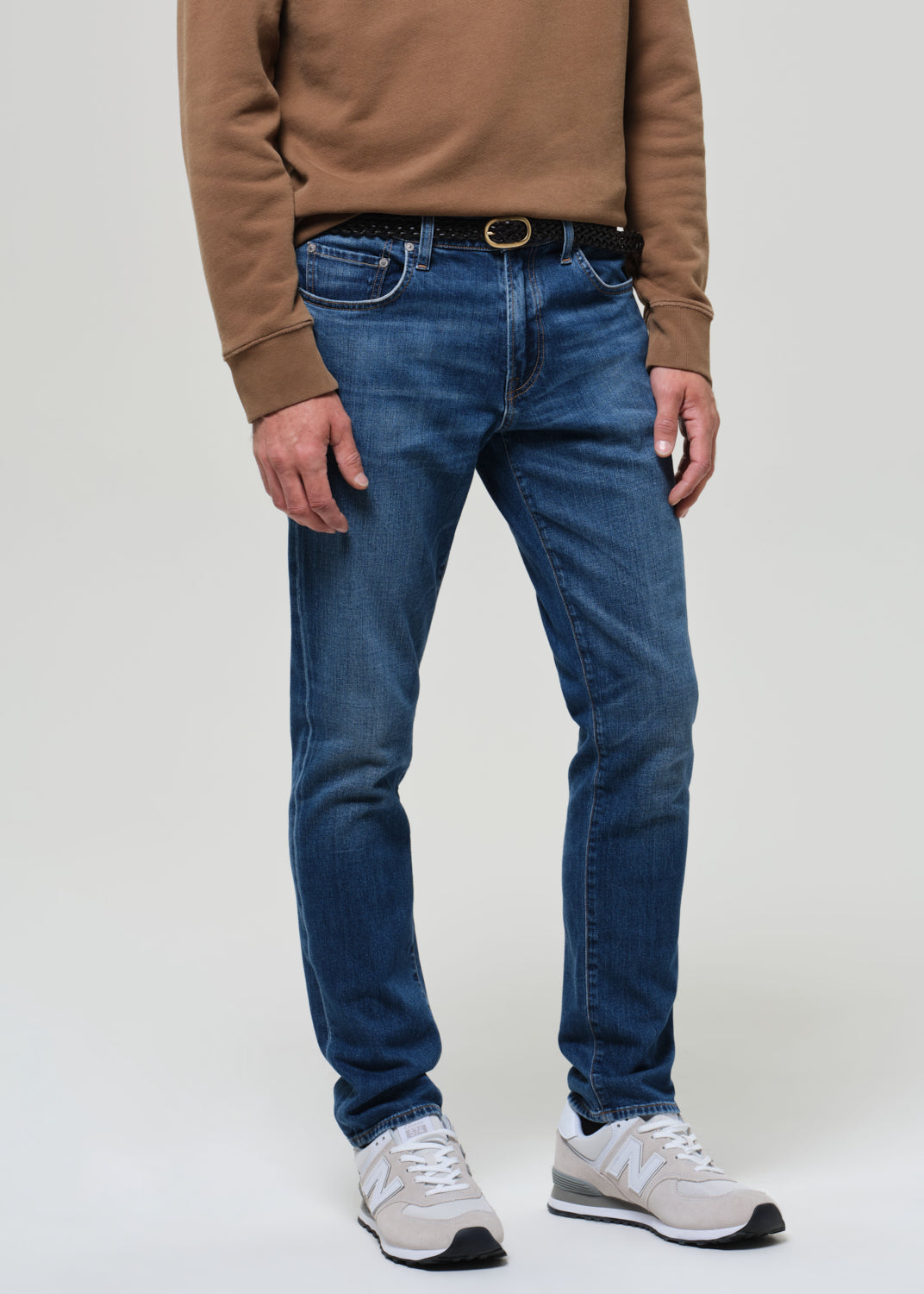 London Tapered Slim Tropical Denim in Milestone