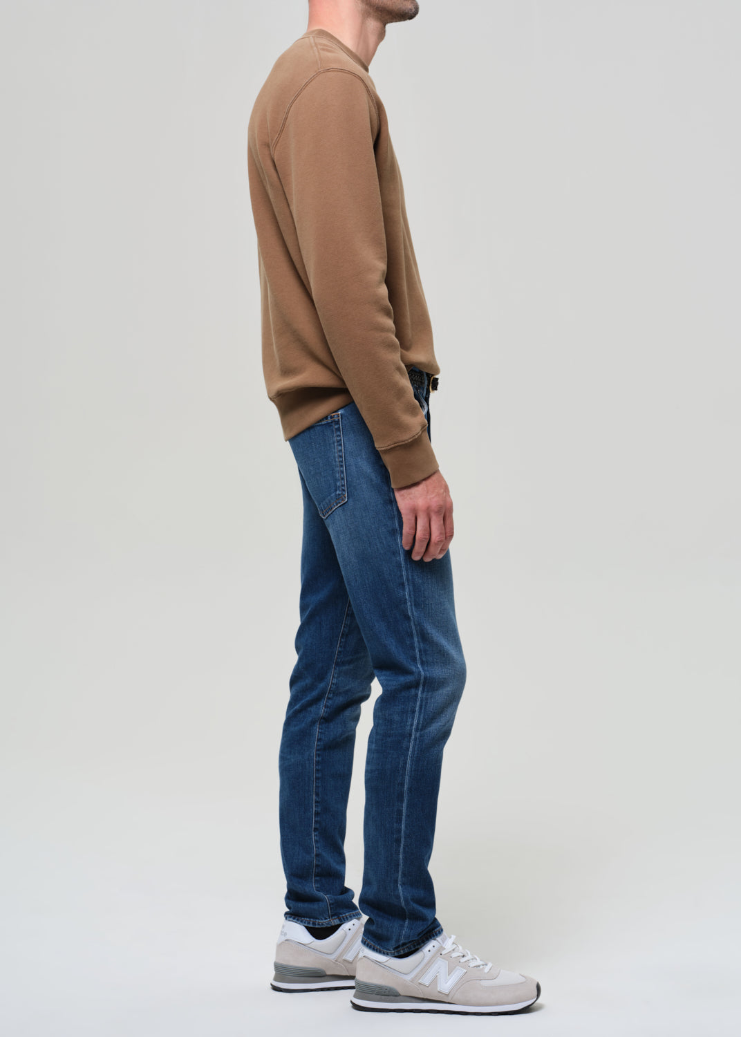 London Tapered Slim Tropical Denim in Milestone