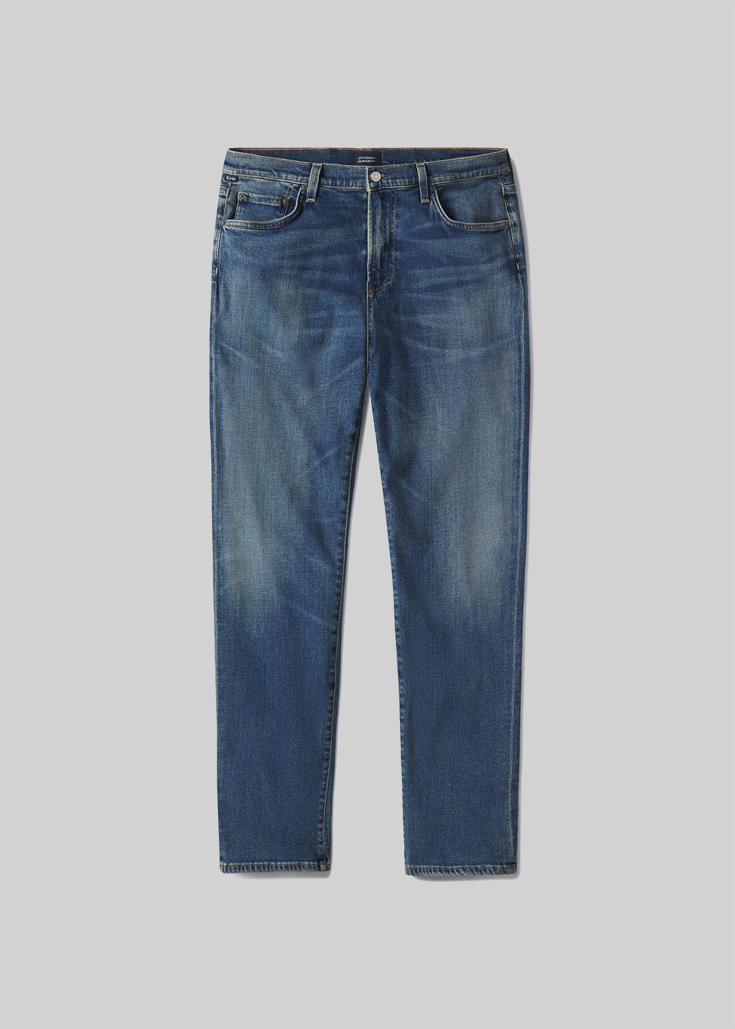 London Tapered Slim Cashmere Denim in Cyrus flat