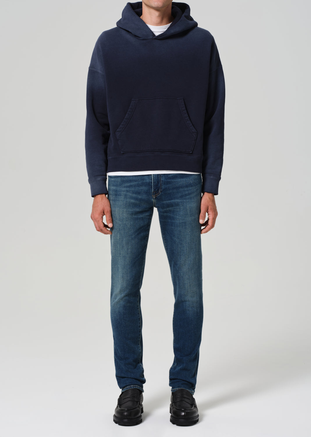 London Tapered Slim Cashmere Denim in Cyrus front