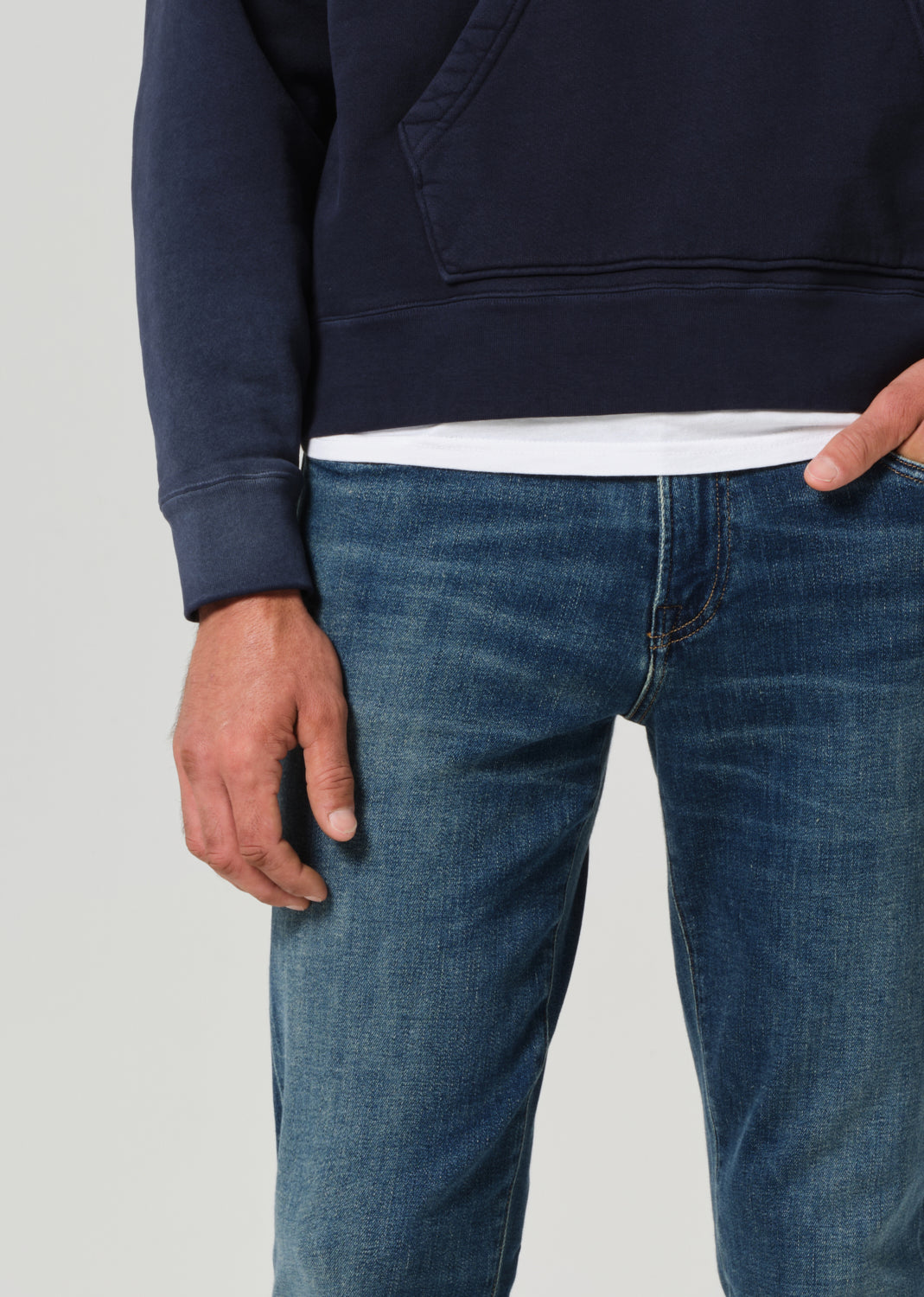 London Tapered Slim Cashmere Denim in Cyrus detail