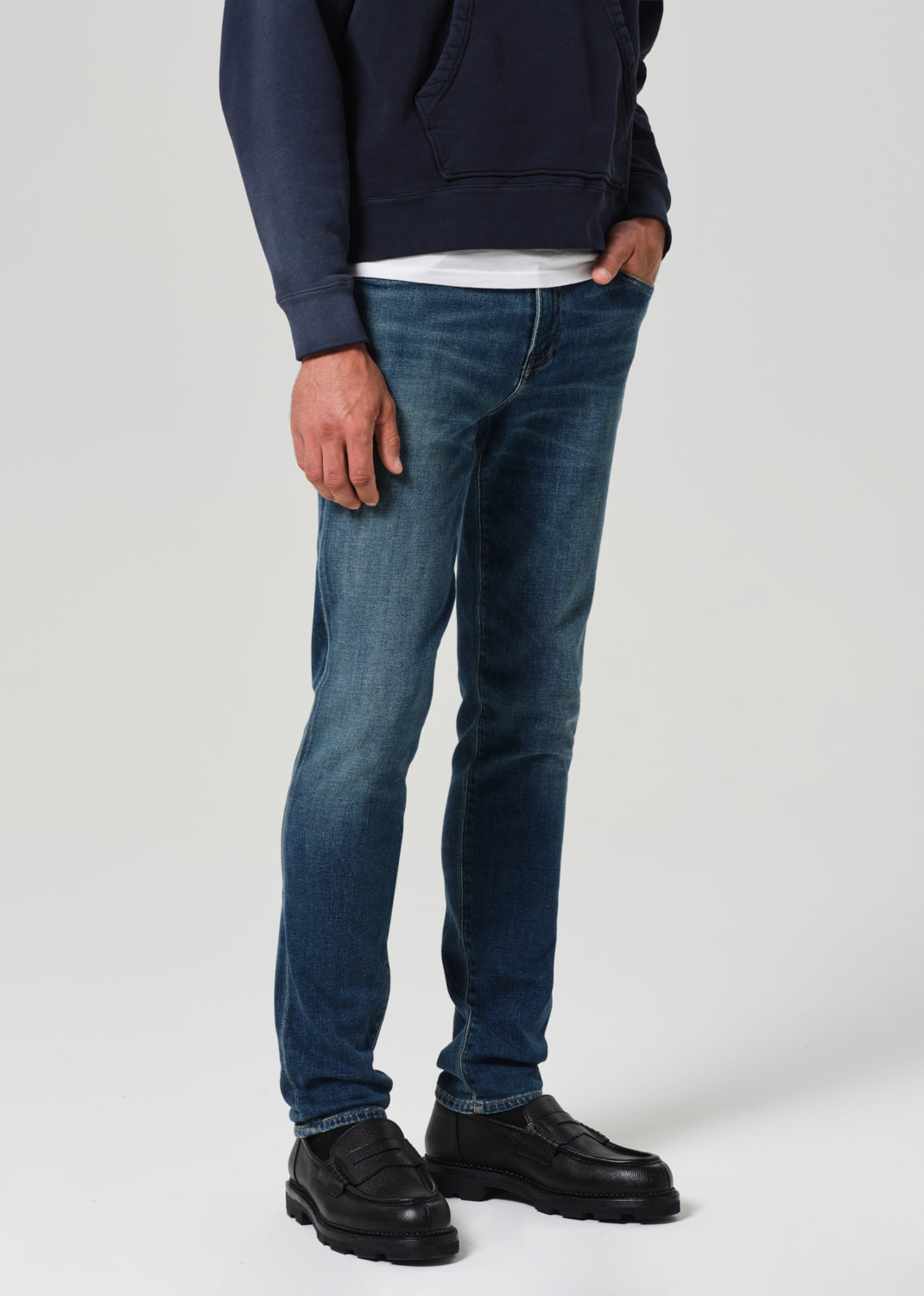 London Tapered Slim Cashmere Denim in Cyrus front