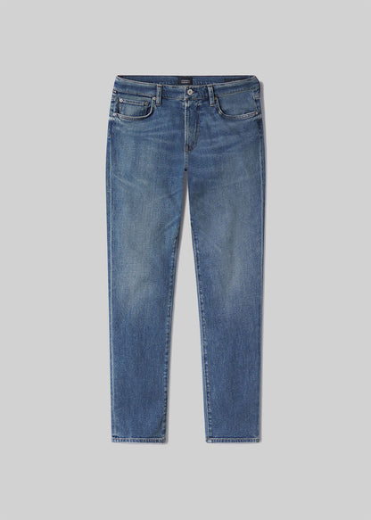 London Slim Taper Cashmere Denim in Anders flat