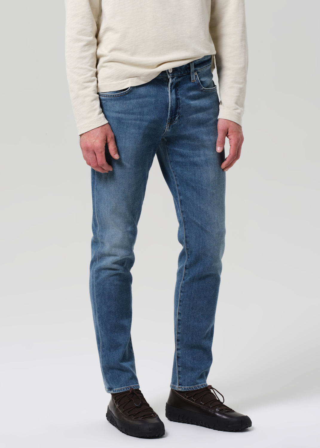 London Tapered Slim Cashmere Denim in Anders front