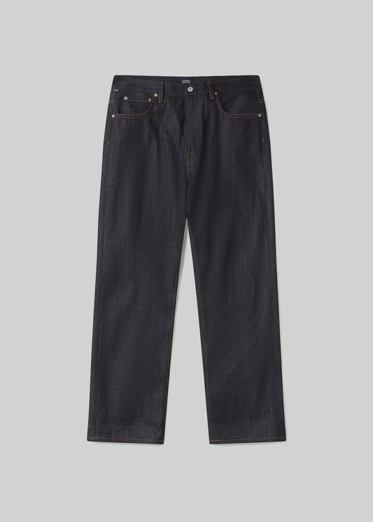 Ando Relaxed Japanese Selvedge in Raw Selvedge flat