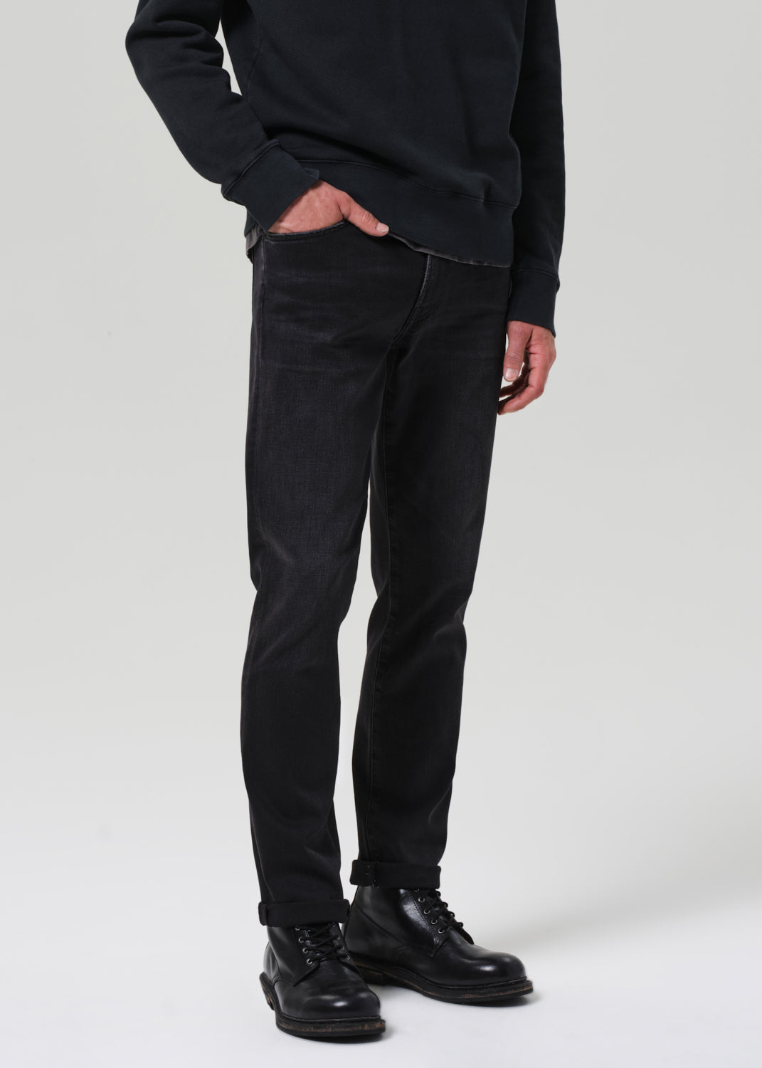 Gage Slim Straight Perform in Dark Storm front