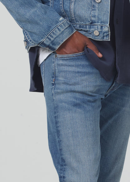 Gage Slim Straight Stretch Selvedge in Thames detail