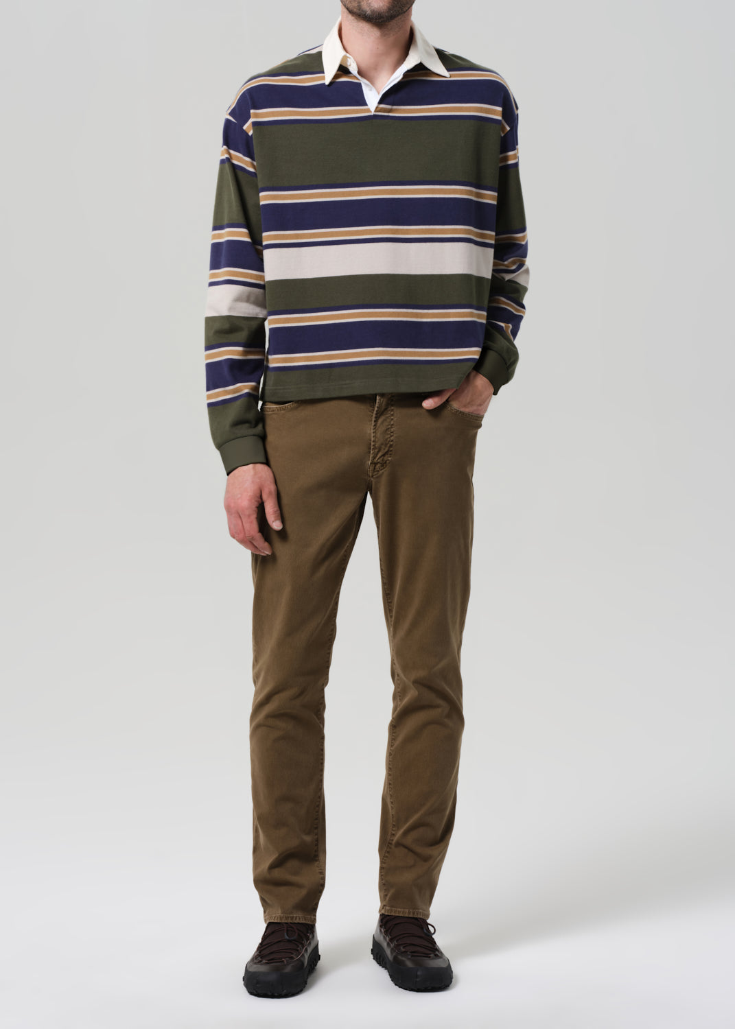 Gage Slim Straight Italian Canvas in Reservoir front