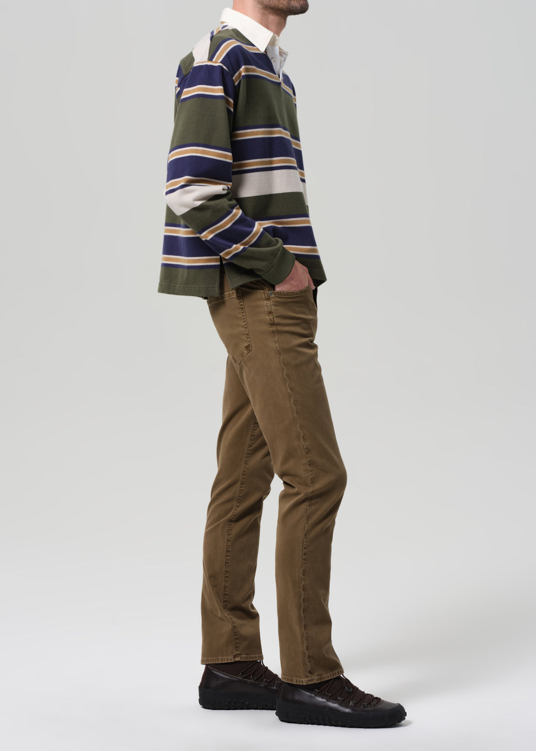 Gage Slim Straight Italian Canvas in Reservoir side