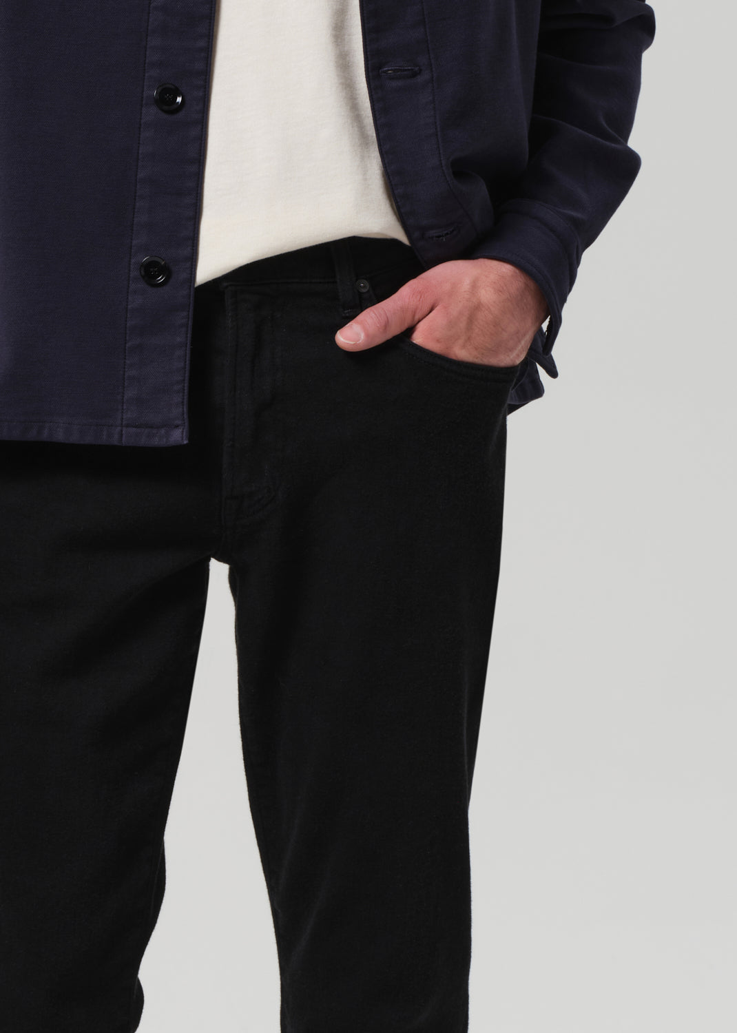 Gage Slim Straight Cashmere Denim in Starless detail