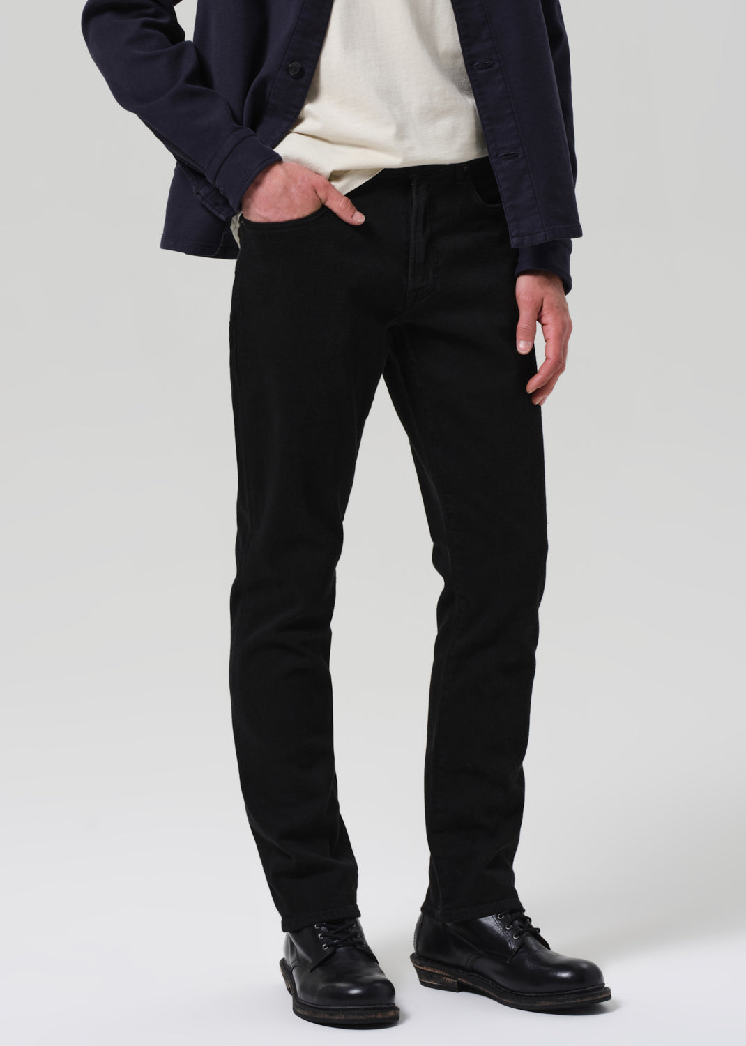 Gage Slim Straight Cashmere Denim in Starless front