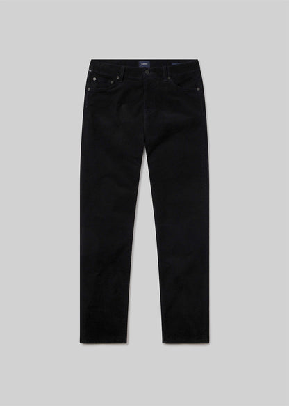 Gage Slim Straight Stretch Corduroy in Black flat